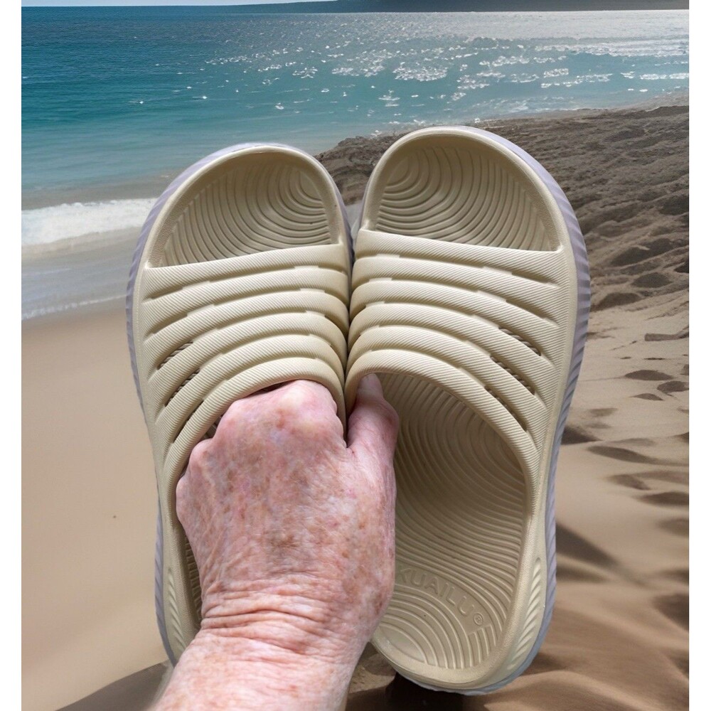 Kuailu Recovery Sandals for Women Orthotic Comfortable Nude Beige Ladies Size 8